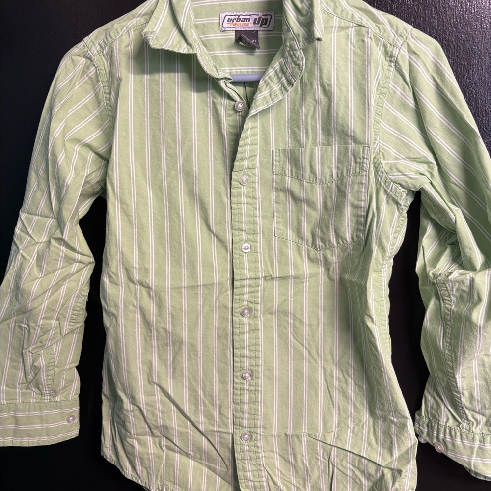 Urban Outfitters Subtle Lime Green Casual Button Down Shirt size 10/12
